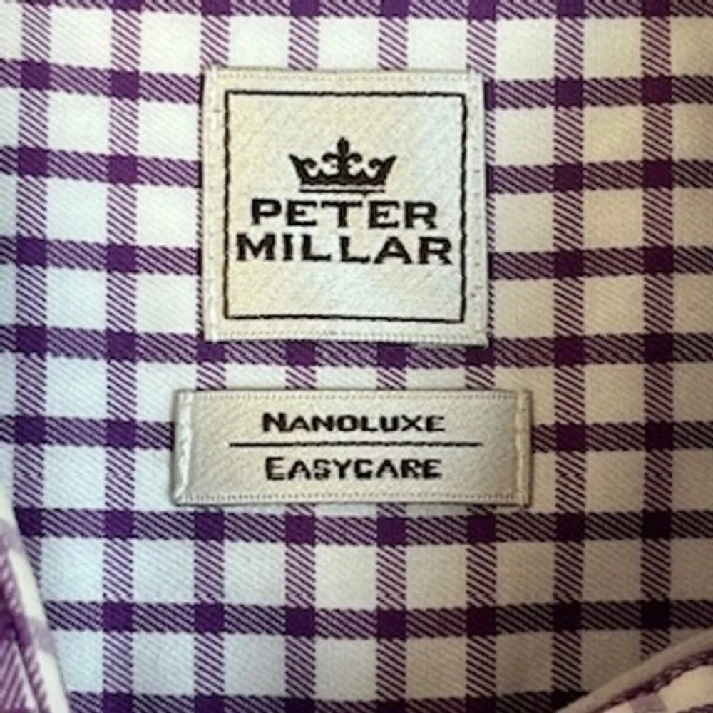 Peter Millar NanoLuxe Easycare Gingham Check Button‎ Down Shirt XXL Mens
